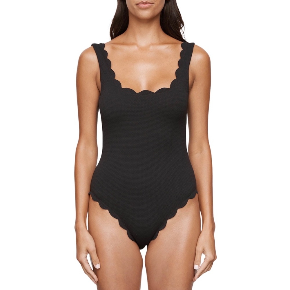 Marysia Palm Springs Scalloped Black Swimsuit